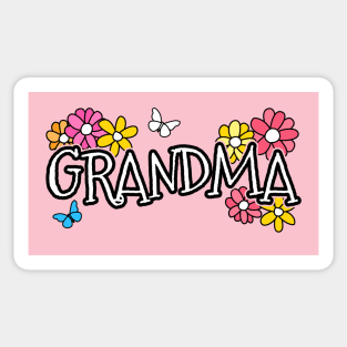 Mothers Day 2022 Grandma Flowers Butterflies Mothering Sunday Sticker